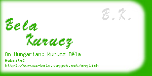 bela kurucz business card