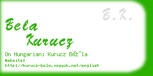 bela kurucz business card